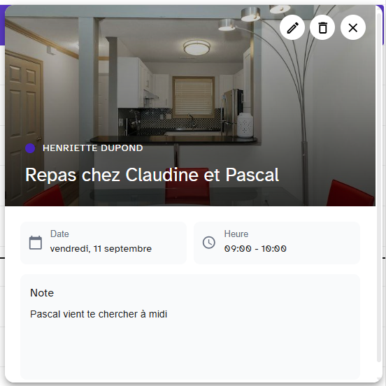 L’agenda partagé entre les aidants dans l’application Marcel