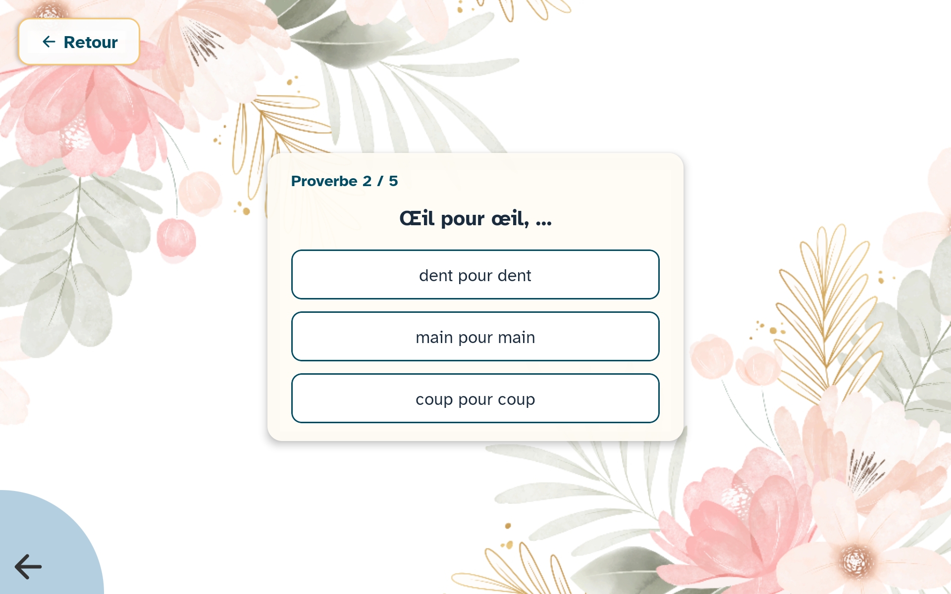 Le jeu des proverbes sur la tablette Marcel