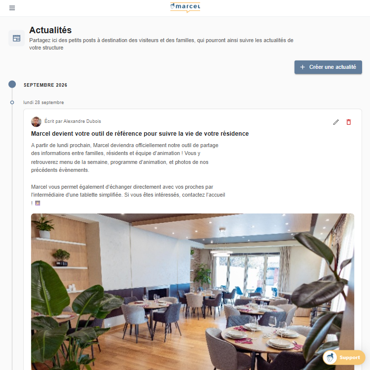 Vos actualités, chez les familles et sur vos écrans